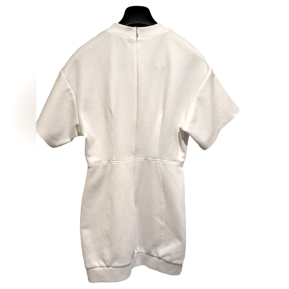 Manière De Voir EUC Size 4 Creamy White Short Sleeve Eiffel Tower Emblem Dress - Picture 6 of 10